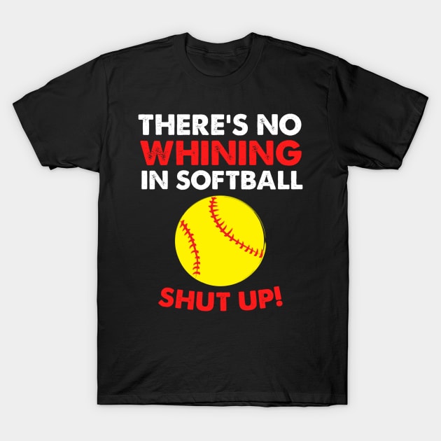 No Whining In Softball T-Shirt by TheBestHumorApparel